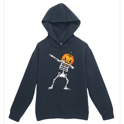 Halloween Pumpkin Skeleton Dabbing Funny Gift Urban Pullover Hoodie