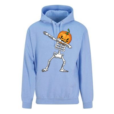 Halloween Pumpkin Skeleton Dabbing Funny Gift Unisex Surf Hoodie