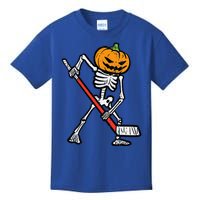 Halloween Pumpkin Skeleton Ice Hockey Costume Kids T-Shirt