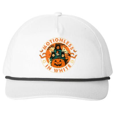 Halloween Pumpkin Scary Funny Motionlesses In White Snapback Five-Panel Rope Hat