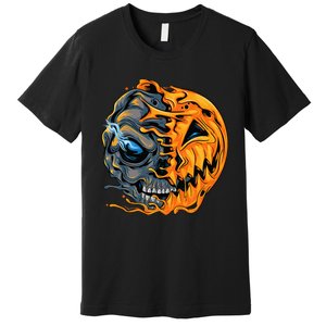 Halloween Pumpkin Skull Premium T-Shirt