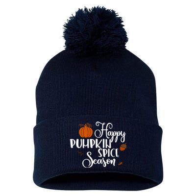 Happy Pumpkin Spice Season Pom Pom 12in Knit Beanie