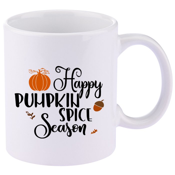 Happy Pumpkin Spice Season 11oz C Handle Ceramic Mug