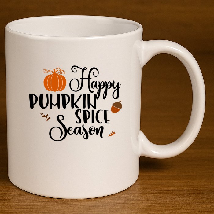 Happy Pumpkin Spice Season 11oz C Handle Ceramic Mug