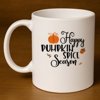 Happy Pumpkin Spice Season 11oz C Handle Ceramic Mug