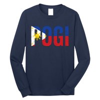 Hilarious Pogi Statement In Philippine Flag Long Sleeve Shirt