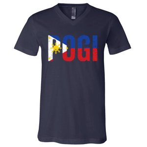 Hilarious Pogi Statement In Philippine Flag V-Neck T-Shirt