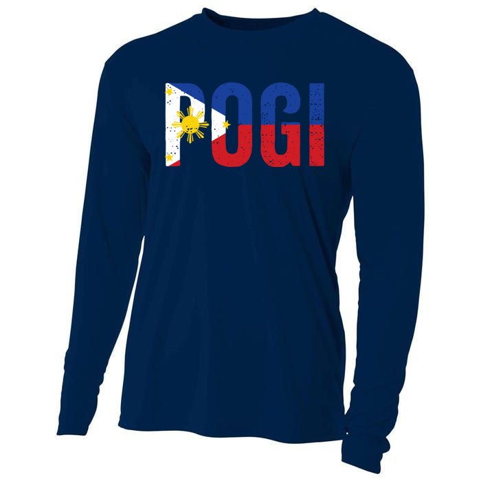 Hilarious Pogi Statement In Philippine Flag Cooling Performance Long Sleeve Crew