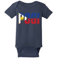 Hilarious Pogi Statement In Philippine Flag Baby Bodysuit