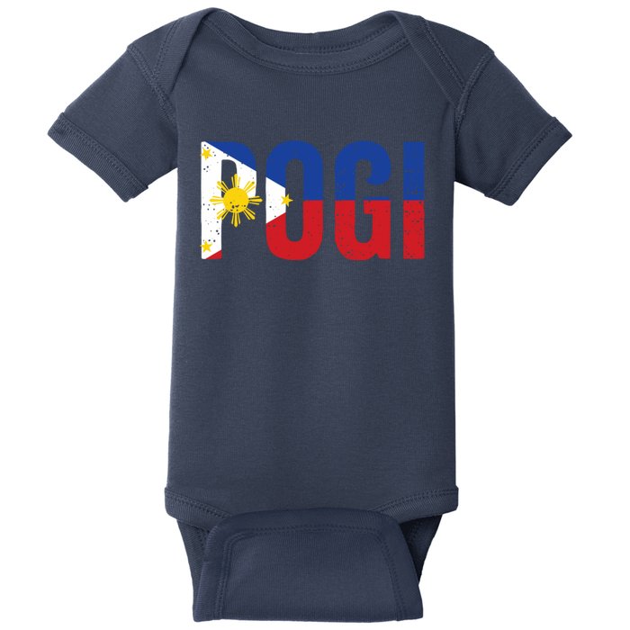 Hilarious Pogi Statement In Philippine Flag Baby Bodysuit