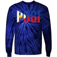 Hilarious Pogi Statement In Philippine Flag Tie-Dye Long Sleeve Shirt