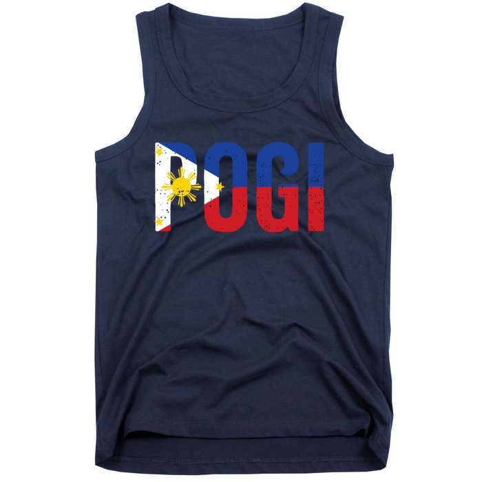 Hilarious Pogi Statement In Philippine Flag Tank Top