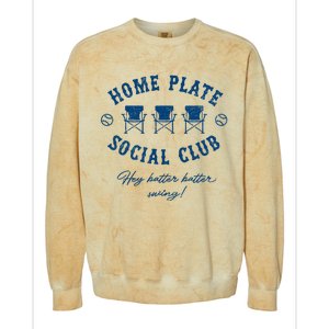 Home Plate Social Club Hey Batter Batter Swing Baseball Colorblast Crewneck Sweatshirt