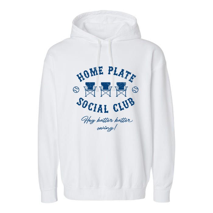 Home Plate Social Club Hey Batter Batter Swing Baseball Garment-Dyed Fleece Hoodie