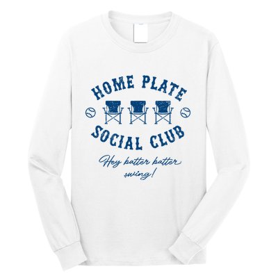 Home Plate Social Club Hey Batter Batter Swing Baseball Long Sleeve Shirt