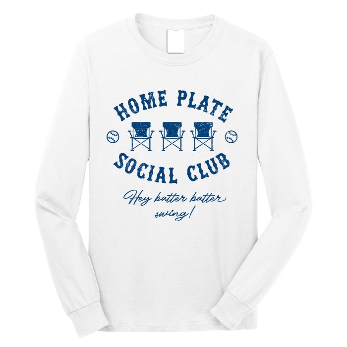 Home Plate Social Club Hey Batter Batter Swing Baseball Long Sleeve Shirt