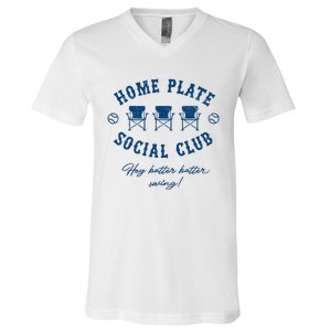 Home Plate Social Club Hey Batter Batter Swing Baseball V-Neck T-Shirt