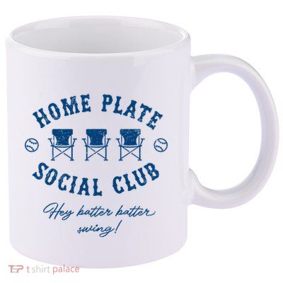 Home Plate Social Club Hey Batter Batter Swing Baseball 11oz C Handle Ceramic Mug