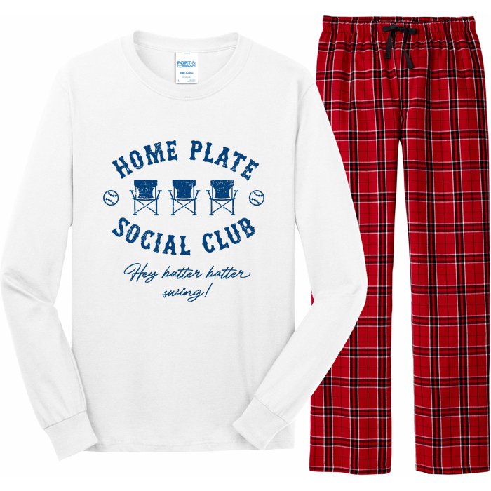 Home Plate Social Club Hey Batter Batter Swing Baseball Long Sleeve Pajama Set