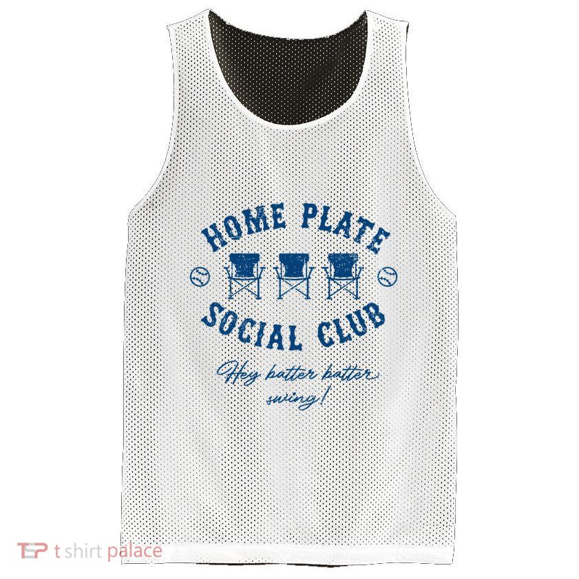 Home Plate Social Club Hey Batter Batter Swing Baseball Mesh Reversible Basketball Jersey Tank
