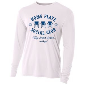 Home Plate Social Club Hey Batter Batter Swing Baseball Cooling Performance Long Sleeve Crew