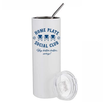 Home Plate Social Club Hey Batter Batter Swing Baseball Stainless Steel Tumbler