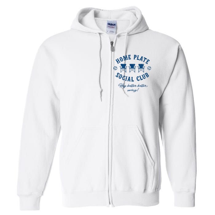 Home Plate Social Club Hey Batter Batter Swing Baseball Full Zip Hoodie