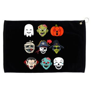 Halloween Pirate Skeleton Zombie Mummy Funny Faces Grommeted Golf Towel