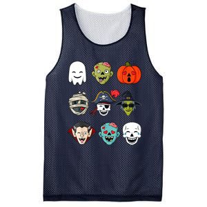 Halloween Pirate Skeleton Zombie Mummy Funny Faces Mesh Reversible Basketball Jersey Tank