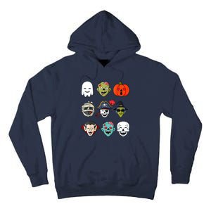 Halloween Pirate Skeleton Zombie Mummy Funny Faces Tall Hoodie