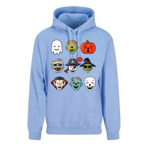 Halloween Pirate Skeleton Zombie Mummy Funny Faces Unisex Surf Hoodie