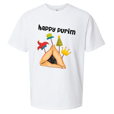 Happy Purim Tu Bishvat Hamantaschen Sueded Cloud Jersey T-Shirt