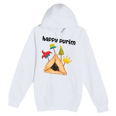 Happy Purim Tu Bishvat Hamantaschen Premium Pullover Hoodie