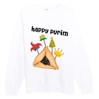 Happy Purim Tu Bishvat Hamantaschen Premium Crewneck Sweatshirt