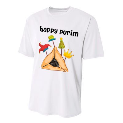 Happy Purim Tu Bishvat Hamantaschen Performance Sprint T-Shirt