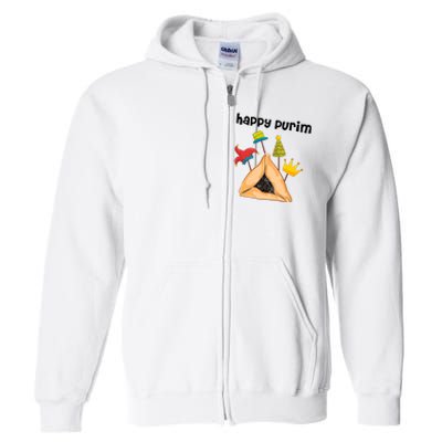 Happy Purim Tu Bishvat Hamantaschen Full Zip Hoodie