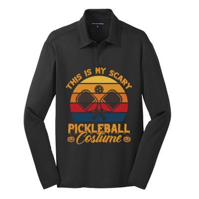 Halloween Pickleball Tee My Scary Pickleball Costume Great Gift Silk Touch Performance Long Sleeve Polo