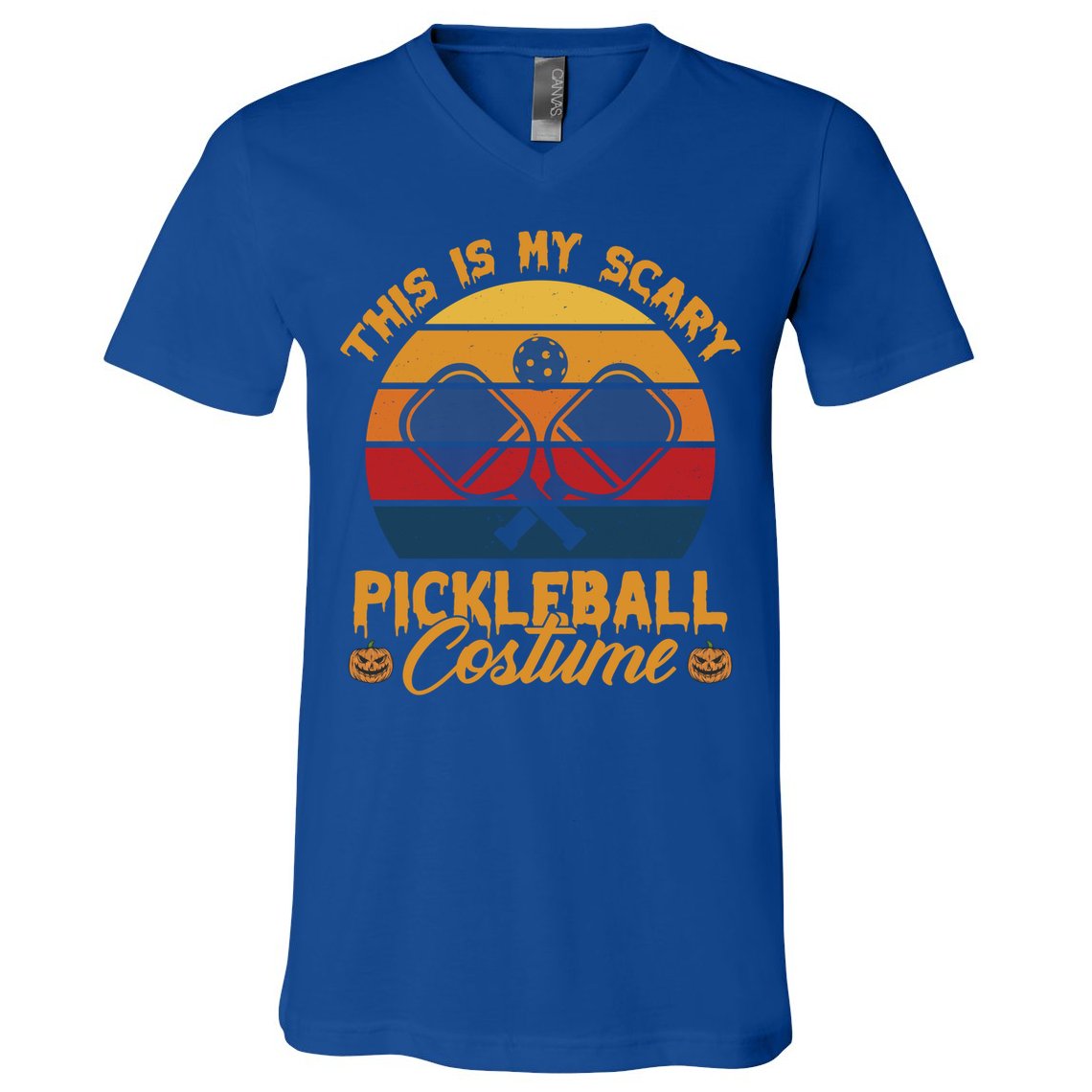 Halloween Pickleball Tee My Scary Pickleball Costume Great Gift V-Neck T-Shirt