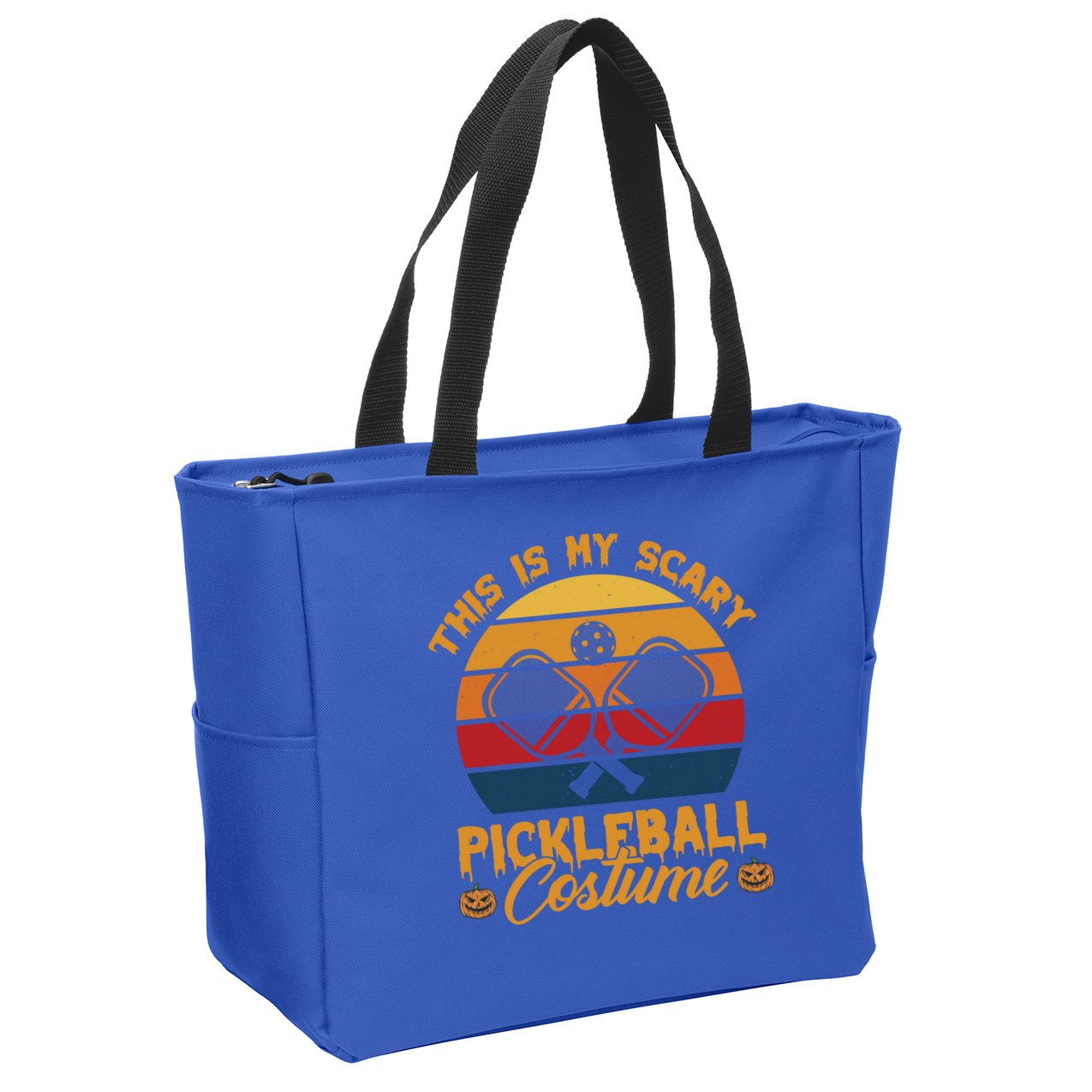Halloween Pickleball Tee My Scary Pickleball Costume Great Gift Zip Tote Bag