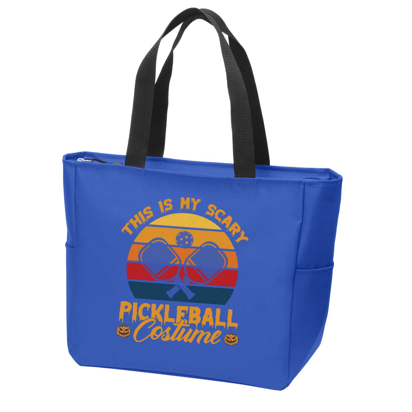Halloween Pickleball Tee My Scary Pickleball Costume Great Gift Zip Tote Bag