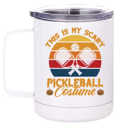 Halloween Pickleball Tee My Scary Pickleball Costume Great Gift 12 oz Stainless Steel Tumbler Cup