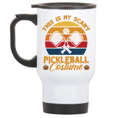 Halloween Pickleball Tee My Scary Pickleball Costume Great Gift Stainless Steel Travel Mug