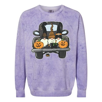 Halloween Pickup Truck Gnomes Colorblast Crewneck Sweatshirt