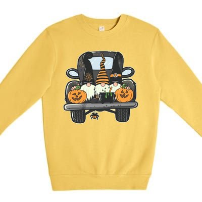 Halloween Pickup Truck Gnomes Premium Crewneck Sweatshirt