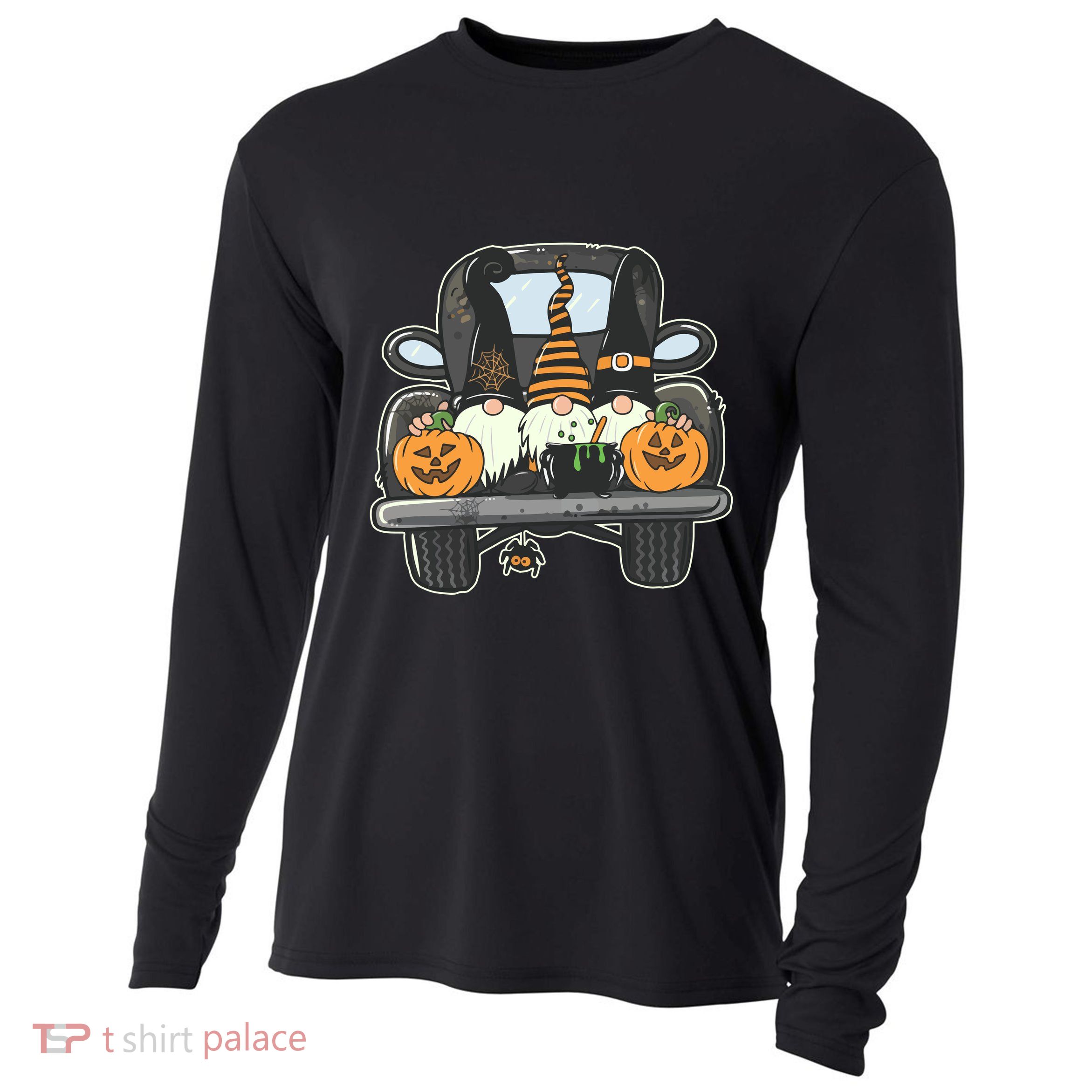 Halloween Pickup Truck Gnomes Cooling Performance Long Sleeve Crew