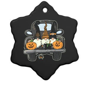 Halloween Pickup Truck Gnomes Ceramic Star Ornament