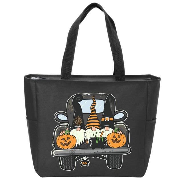 Halloween Pickup Truck Gnomes Zip Tote Bag