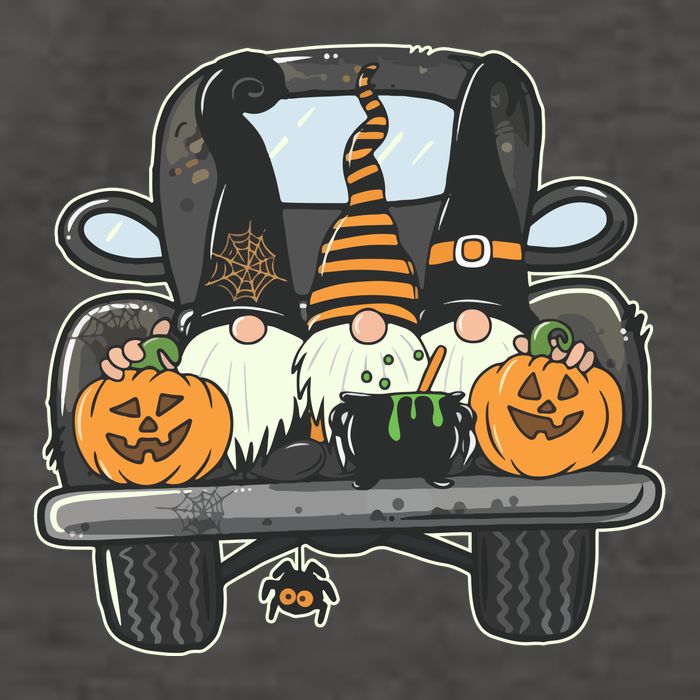 Halloween Pickup Truck Gnomes Vector Backpack