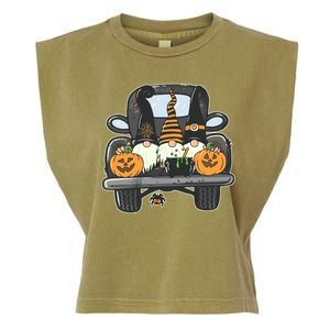 Halloween Pickup Truck Gnomes Garment-Dyed Women's Muscle Tee