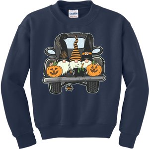 Halloween Pickup Truck Gnomes Kids Sweatshirt